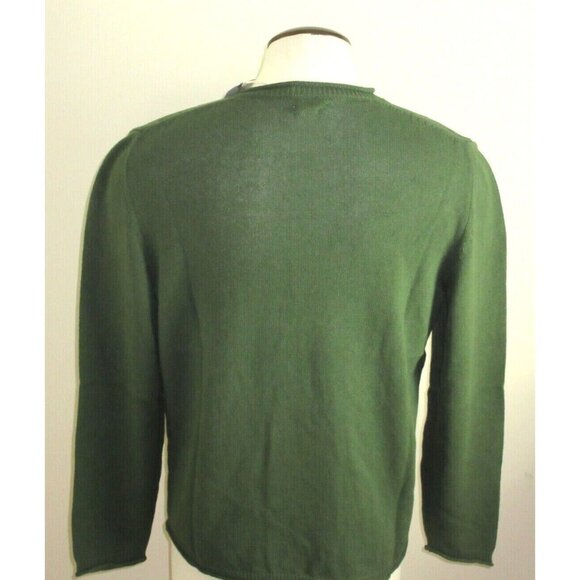 Oobe Brand Men's Howell Crew Neck Cotton Linen Sweater Militaire Green NWT - Picture 6 of 6